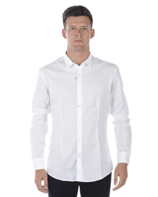 Camicia Daniele Alessandrini Shirt Cotone Uomo Bianco C1657R11863707 2 - Immagine 1 di 4