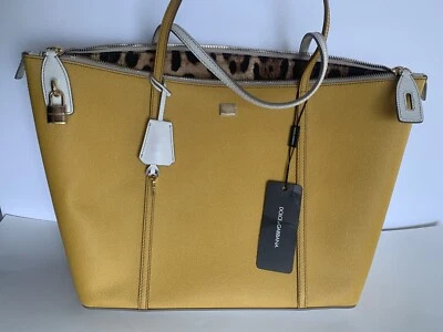 ¡¡NUEVO CON ETIQUETAS!! Bolso de Mano Dolce Gabbana Amarillo y Blanco 100% Auténtico Hecho en Italia Foto 1 de 4