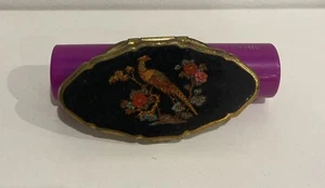 Vintage Stratton Enamelled Lipstick Mirror w Sieve Pheasant and Florals | RARE - Picture 1 of 4