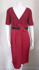 Authentic ANTONIO MARRAS Dark Red Bow Detailing Cocktail Dress IT-46 US-8/10 - Picture 1 of 10