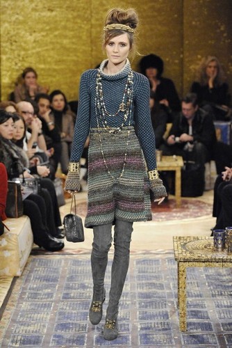 Abito maglione maglia CHANEL 11A pre autunno 2011 Parigi bizantina FR 36 US 4