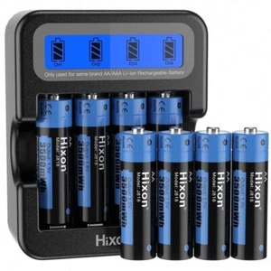 AA Rechargeable Batteries Hixon 3500mWh 1.5V AA Lithium Batteries LCD Charger - Picture 1 of 20