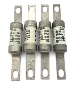4 eslabones fusibles industriales HRC Hawker 20H07 AAO20 20 amp 550vAC 80 kA gG 73 mm - Imagen 1 de 3