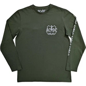 Camiseta AC/DC Rock Or Bust Desde 1973 Nueva Oficial Unisex Verde Manga Larga - Imagen 1 de 3