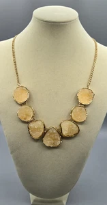 Jane Stone Yellow Enhanced Drusy Stone Necklace  Approx. 20” w/2.5" Extender Chn - Picture 1 of 5