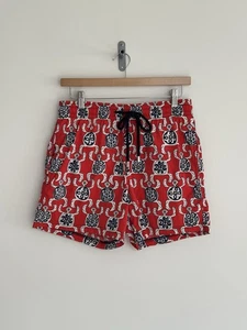 Pantalones Cortos de Natación Vilebrequin Tortuga Rojo Con Tortugas Aztecas Grandes - Imagen 1 de 15