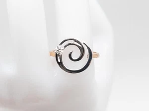 Designer-Ring 1600 $ 0,15 kt Si1 H Rundschliff Diamant 14 kt Rot-Weißgold KREIS 3 g - Bild 1 von 8