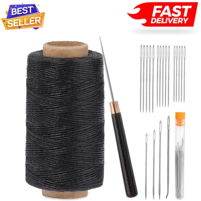 Kit de hilo encerado para coser tapicería de cuero, 273 yardas hilo encerado para coser Nee... Foto 1 de 4