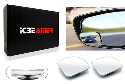 ICBEAMER 2 Sets Oval Blind Spot Mirrors, 4 Pcs Adjustable 360° for Rear Side - Image 1 of 4