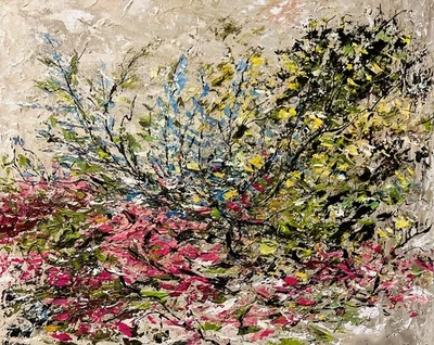 ENVOLTURA ORIGINAL GALERÍA PAISAJE FLORAL DESIERTO 16X20 LIENZO CERTIFICADO DE AUTENTICIDAD FIRMADO, ENVÍO GRATUITO Foto 1 de 2