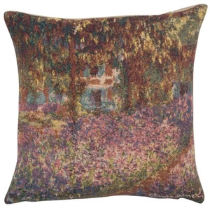 Monets Iris Garten Europäischer Kissenbezug Wohndeko Gobelin Kissen 18x18 Zoll - Bild 1 von 13