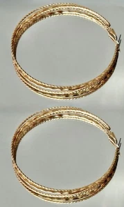 Dreikreis Gold Creolen groß breit Creolen für Damen filigran - Bild 1 von 3