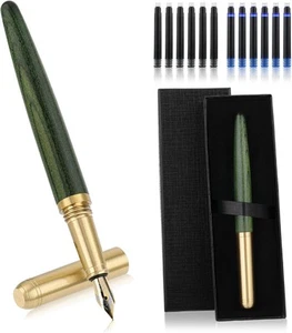 Luxury Wooden Fountain Pens Set, Fine Nib Wood 1 Count (Pack of 1), D - Picture 1 of 7