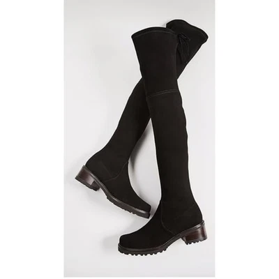 Nuevas Botas Stuart Weitzman Vanland Gamuza Sobre la Rodilla Negras EE. UU. 9 UE 39.5 Clásicas Foto 1 de 4