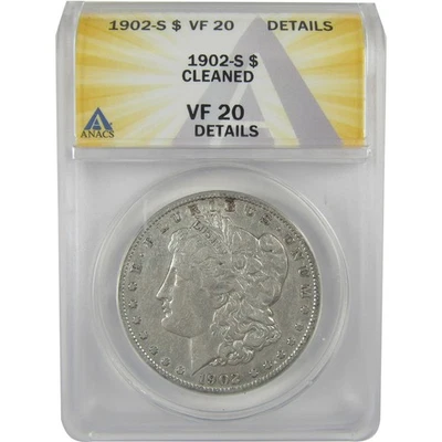 1902 S Morgan Dollar VF 20 Details ANACS Silver $1 Coin SKU:I21674 - Image 1 of 4