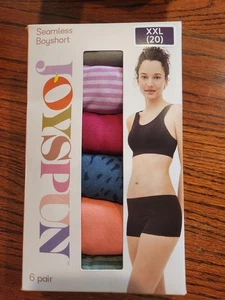 NWT JOYSPUN 6 Multi Pair Seamless Boyshort Underwear Panties Sz XXL 20 - Picture 1 of 2
