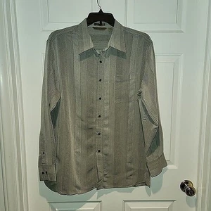 Men's sz XL Grey Patterned Long Sleeved Button Down Shirt by Axist - Picture 1 of 6
