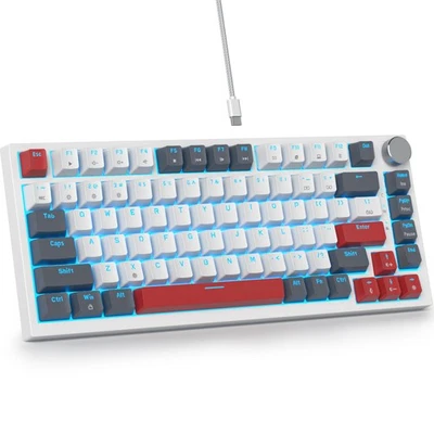 75% Percent Mechanical Keyboard with Knob, Gasket Mouted Wired TKL Gaming Key... - Image 1 of 4