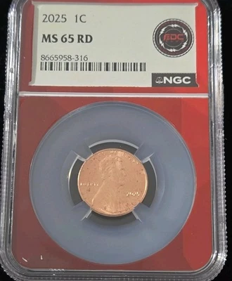 *LAST YEAR OF THE PENNY*2025 NGC MS65 RD 1c Lincoln Shield Cent / Penny Red Core - Image 1 of 4