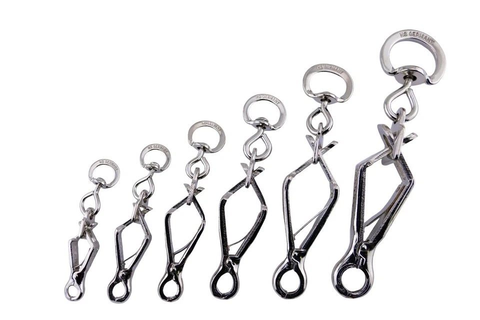 Zangenhaken Stahl vernickelt HS Sprenger Jagdhaken Jagdkarabiner Karabinerhaken