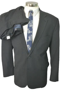 Mens Gray Wool Blend BIG & TALL Classic Pleated 2 Pc Suit 50R Jacket 55x30 Pant - Picture 1 of 11