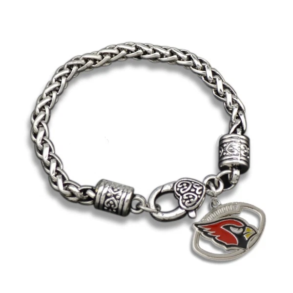 Arizona Cardinals NFL Football Charm Dangle Women's Fashion Clasp Bracelet - Image 1 of 1