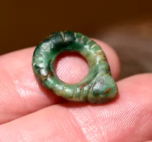Raro Antiguo Serpentino Tallado a Mano Amuleto Dig Bead Djenne Malí, Comercio Africano - Imagen 1 de 17