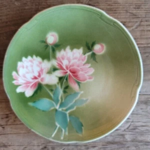 Antique Peonies Flowers Vintage K & G Luneville France Dish Plate 7" - Picture 1 of 13