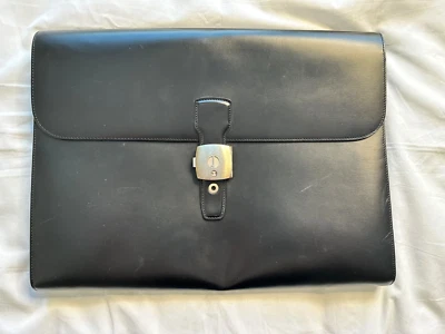 Bolsa para documentos/tabletas de cuero negro Alfred Dunhill de Londres LW6030A Foto 1 de 4