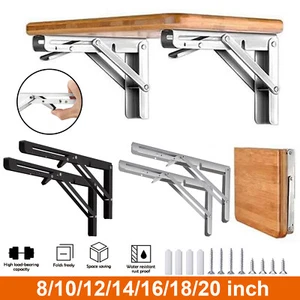 2-10PCS Heavy Duty Folding Table Brackets Stainless Steel Bracket Shelf Bench - Picture 1 of 20