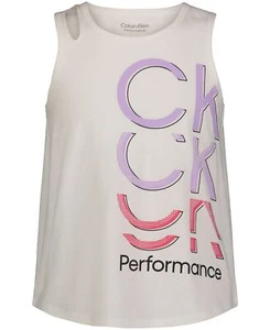 Calvin Klein Girls' Performance Tank Top, Sleeveless & Crew-Neck Neckline, Logo - Picture 1 of 1