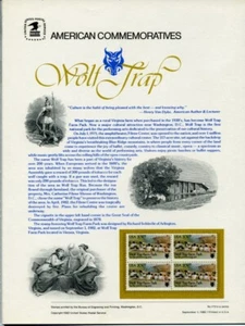 US Comm Panel USPS 173 Wolf Trap Artes Escénicas CP 172 - Imagen 1 de 1