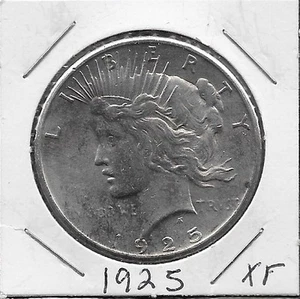 USA PEACE SILVER DOLLAR 1925 XF LIBERTY HEAD LEFT EAGLE FACING RIGHT PERCHED O - Picture 1 of 2