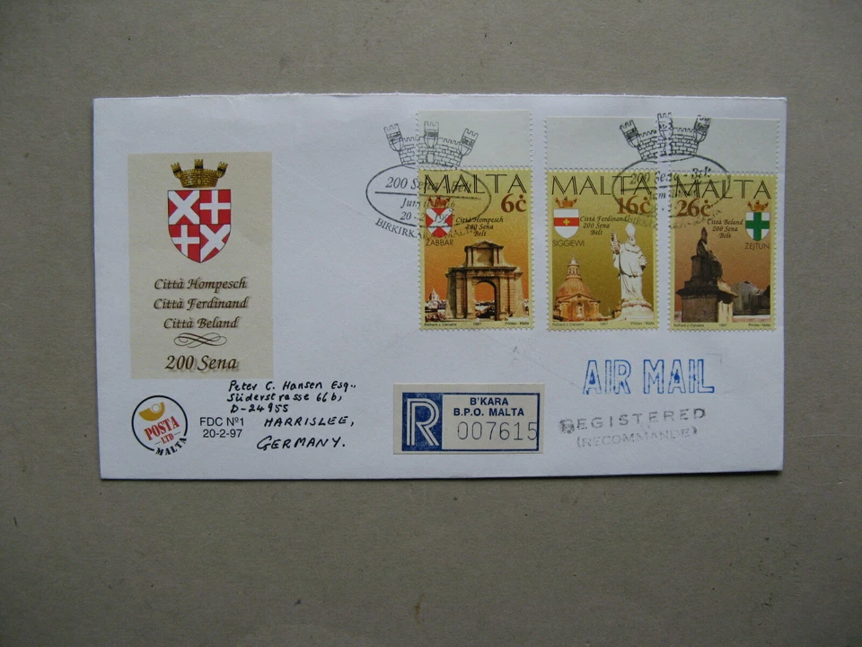 MALTA, R-cover FDC to Germany 1997, statue Pope, St Nicolas Nicolaus Sinterklaas - Image 1 of 1