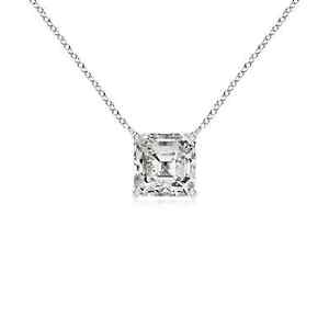 ANGARA 0.15 Ct Natural Diamond Solitaire Pendant Necklace in 14K Gold