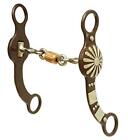 Showman Brown Steel Concho Style Bit w/ Copper Roller Dogbone Mouth