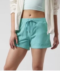 ATHLETA FARALLON TURQUOISE 4” SHORTS Womens Small Pockets New XS - Picture 1 of 7