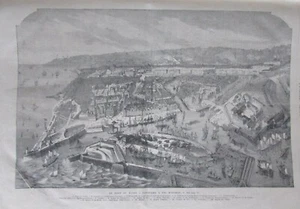 GRAVURE LE PORT DU HAVRE PANORAMA A VOL D'OISEAU JOURNAL L'UNIVERS ILLUSTRÉ 1867 - Picture 1 of 2