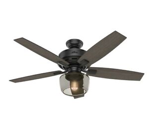 Hunter Fan 54187, 52 inch Ceiling Fan with 5 Blades in Matte Black