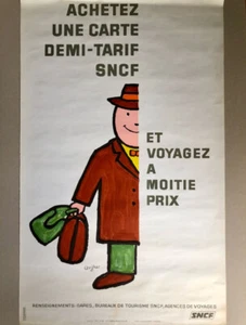 Raymond Savignac - SNCF poster - half-fare card - 100 x 62 cm. — 1976. - Picture 1 of 8
