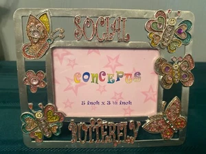 Social Butterfly " Emaille funkelt Metall Bilderrahmen - Bild 1 von 2