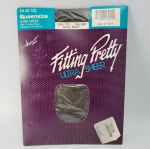 Hanes Fitting Pretty Queen Size Ultra Sheer Sandalfoot Pantyhose 4X Barely Black - Picture 1 of 4