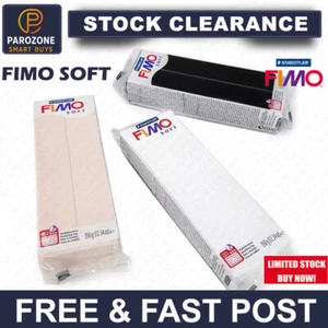 FIMO Soft 454g Polymer Modelling Clay - Oven Bake Clay - Black, White and Flesh - Picture 1 of 5
