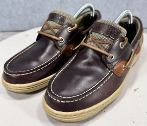 Sperry Top Sider Boys Leather & Canvas Bluefish Loafer Size 4.5 - Picture 1 of 13