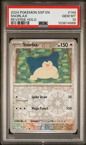 PSA 10 Snorlax 144/191 - 2024 Pokemon SS - Reverse Holo 🔥*LOW POP*🔥 - Picture 1 of 2