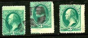 Sammlung Jumbo Margin Misperf EFO 3 Cent Washington 1871-83 US 34F24 - Bild 1 von 3