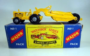 Matchbox Major Pack M1A Caterpillar Earth Scraper tapa amarilla en caja - Imagen 1 de 13