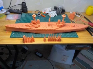3D Printed 1/200 British Royal Navy HMS Agincourt Battleship Model Kit NEW - Picture 1 of 9