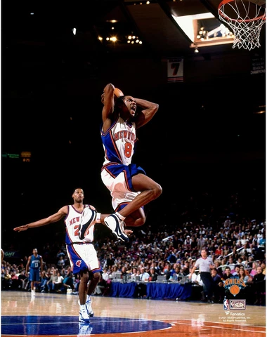 Latrell Sprewell Knicks Unsigned Hardwood Classics Breakaway Slam Dunk Photo Cover