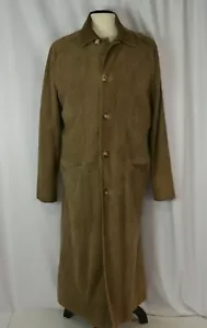 Seraphin Men's Brown Suede Overcoat Trench Size 50 French Buttons 40 US Career - Picture 1 of 11